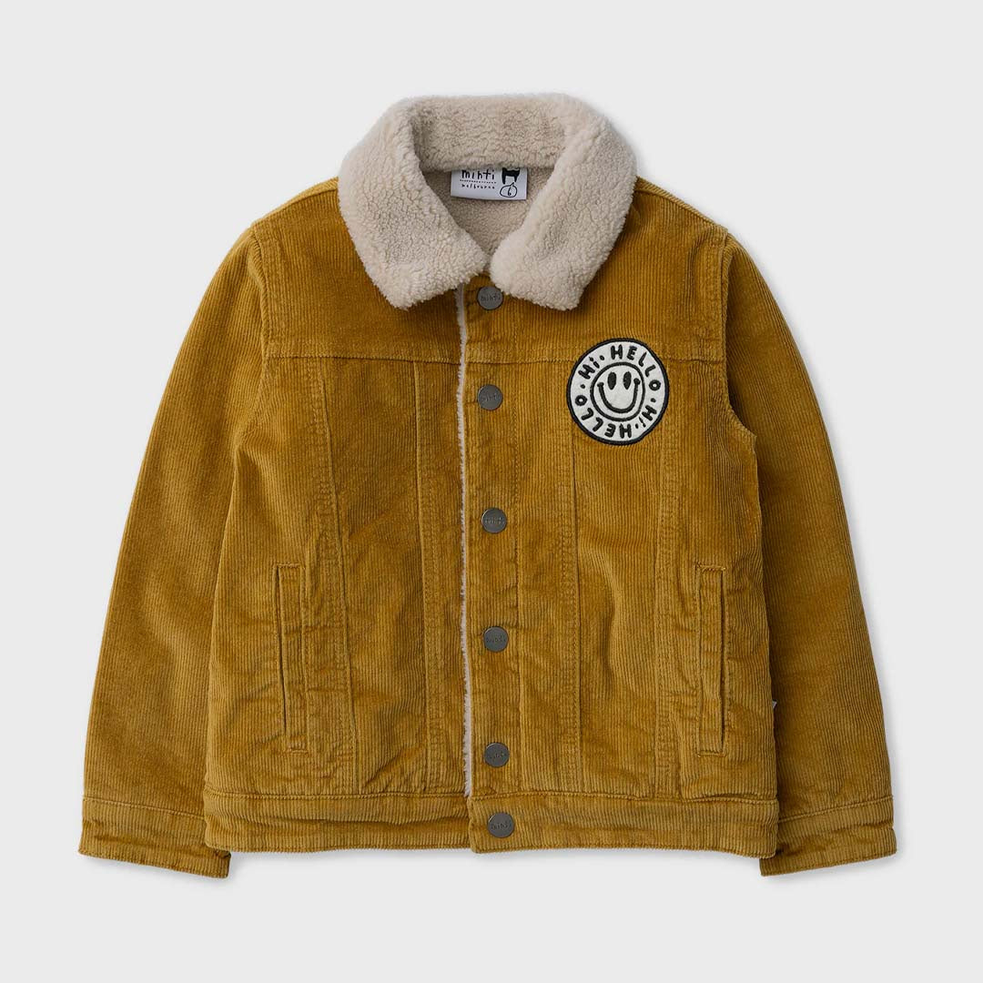 Teddy Lined Cord Bomber | Mustard