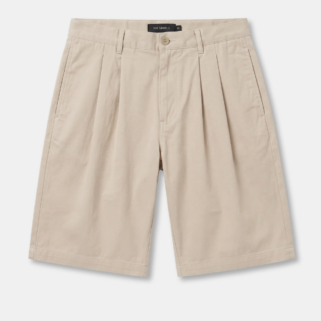 Brooklyn Pleated Shorts Stone — image 1