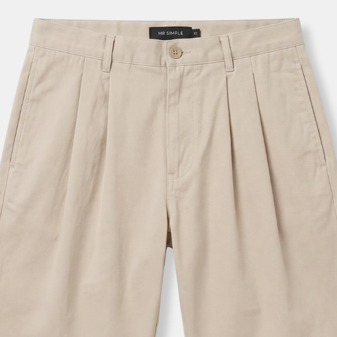 Brooklyn Pleated Shorts Stone — image 6