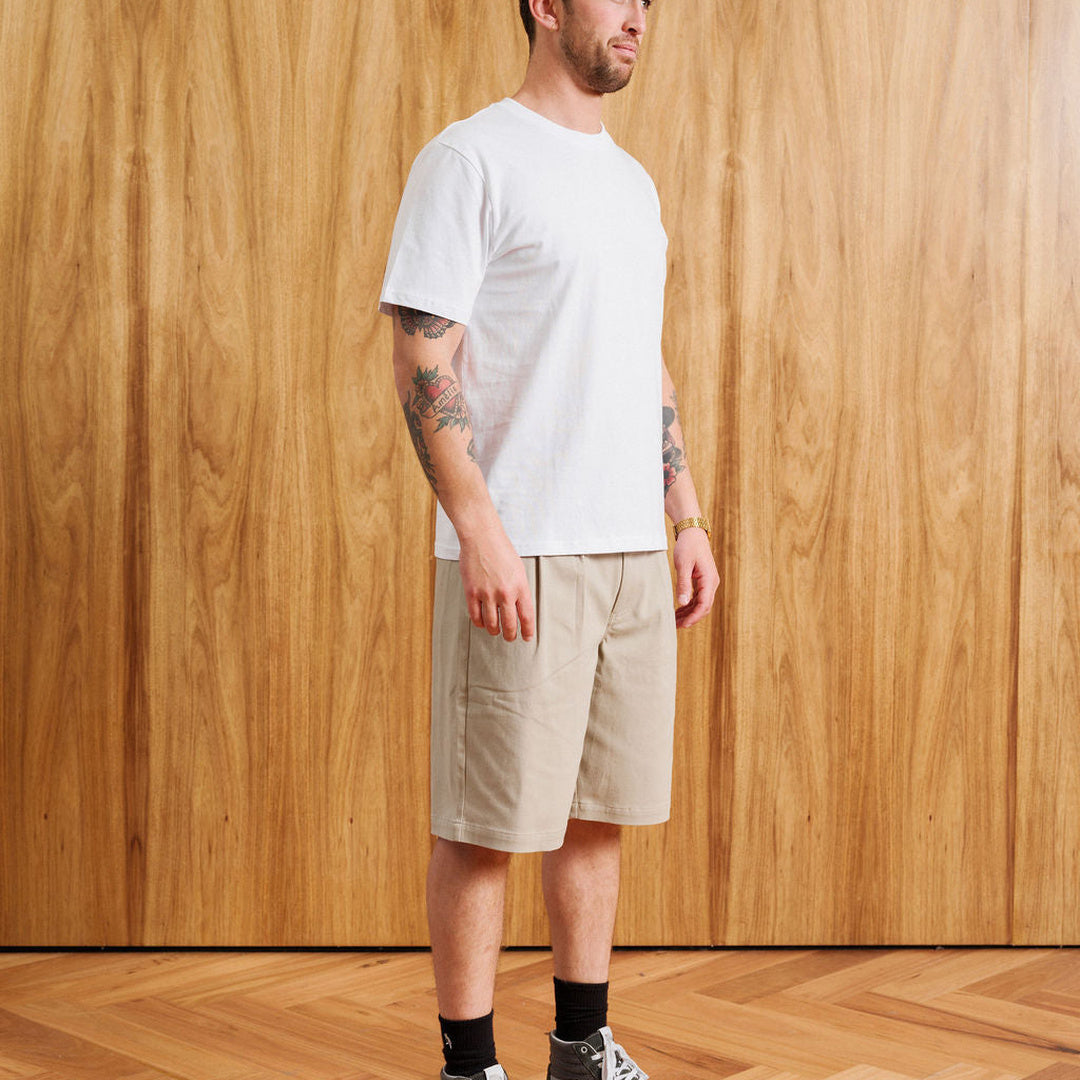 Brooklyn Pleated Shorts Stone — image 8