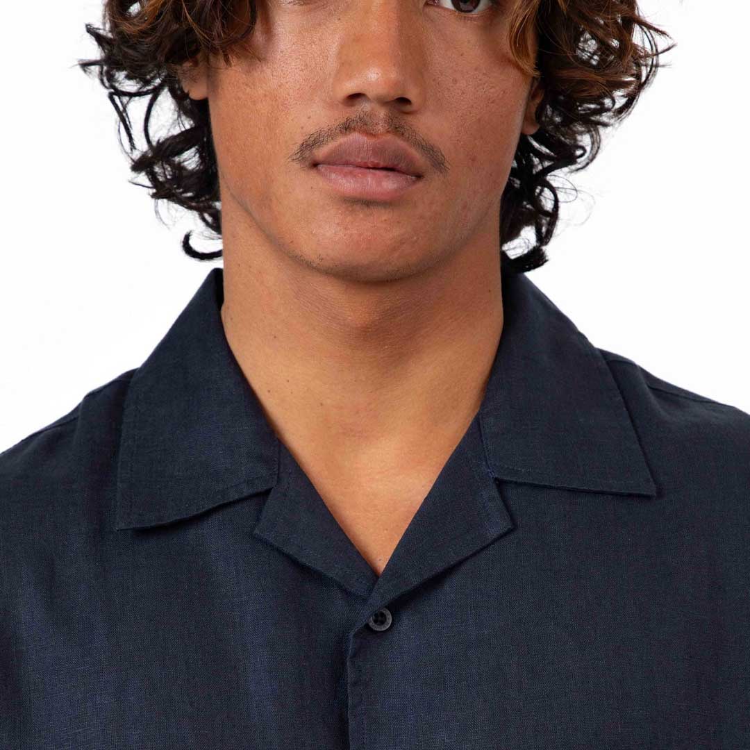 Cuban Shirt | Navy Linen