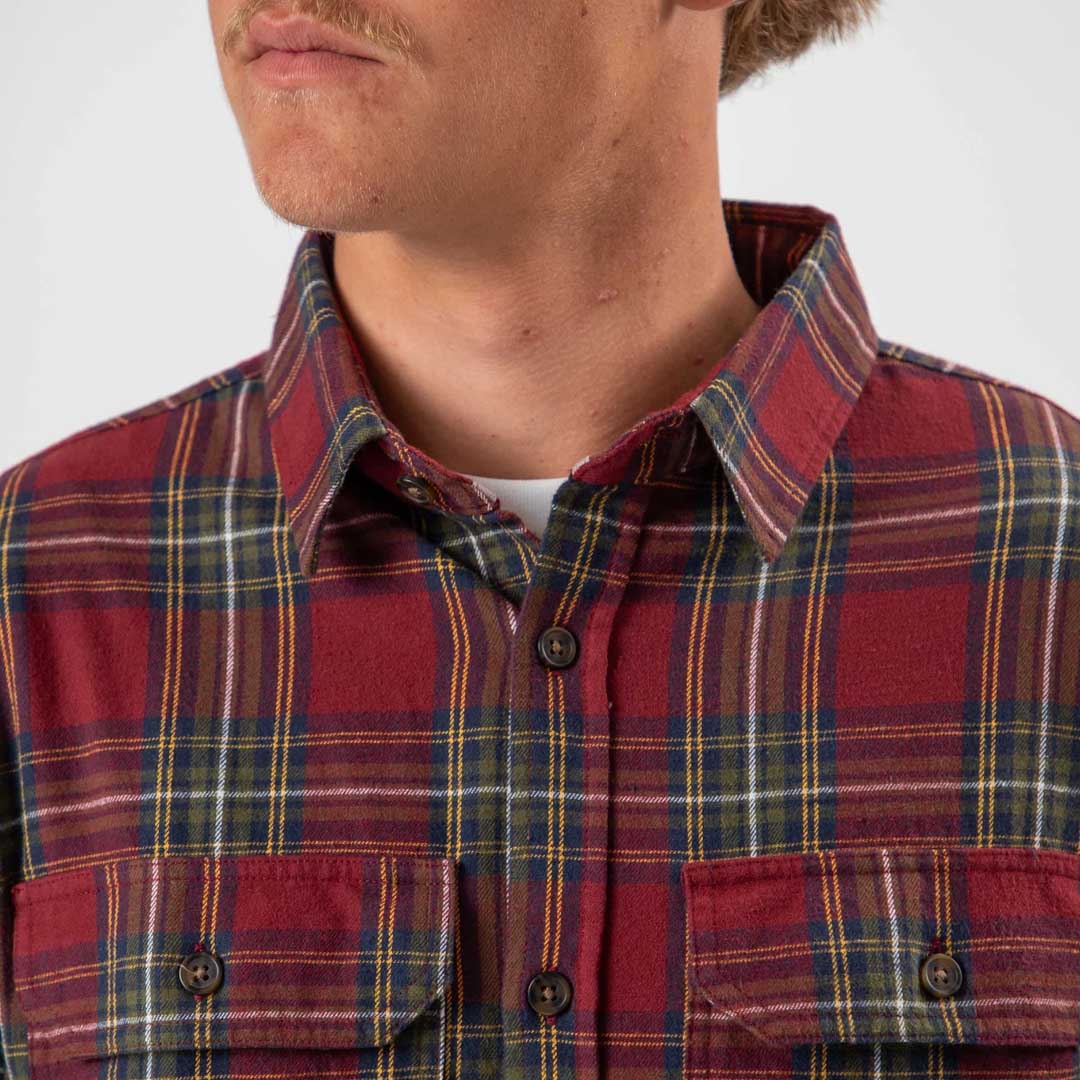 Flannel Long Sleeve Shirt | Red