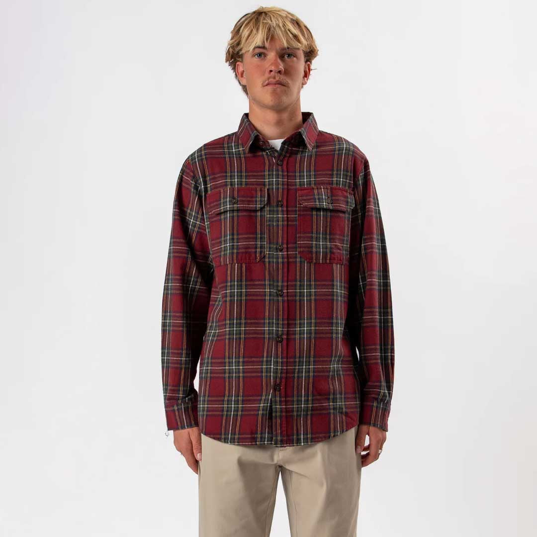 Flannel Long Sleeve Shirt | Red