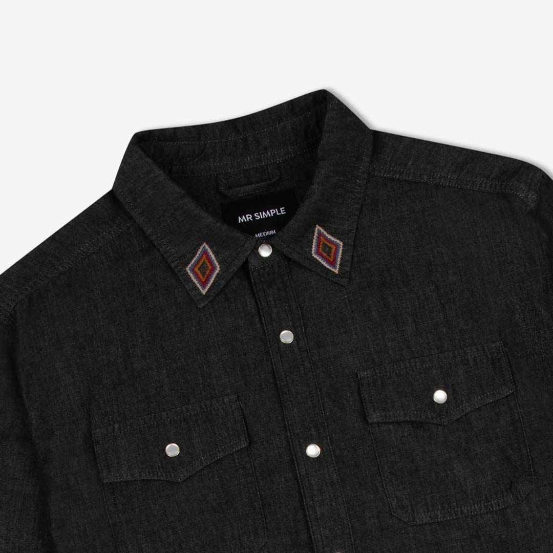 RANCHO LS SHIRT | BLACK CHAMBRAY