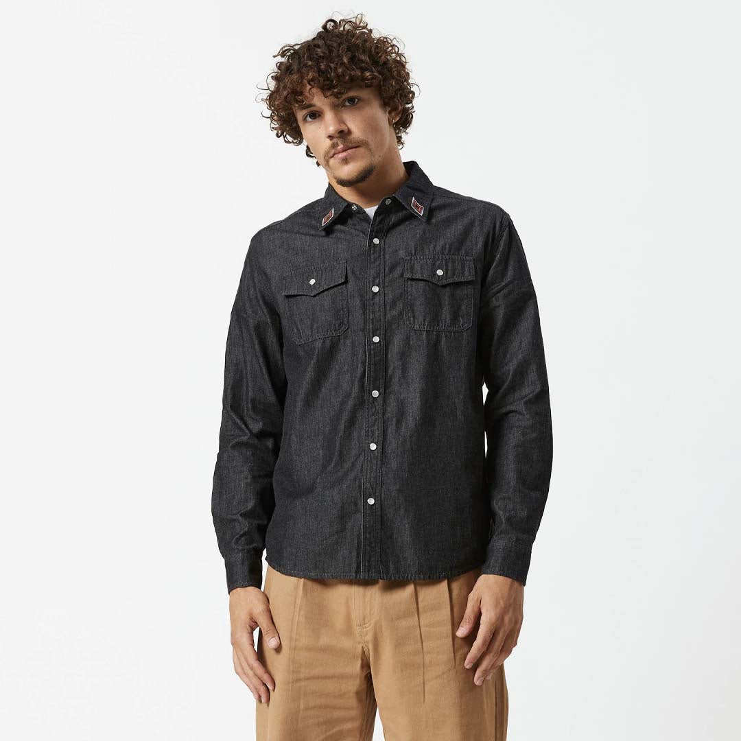 RANCHO LS SHIRT | BLACK CHAMBRAY