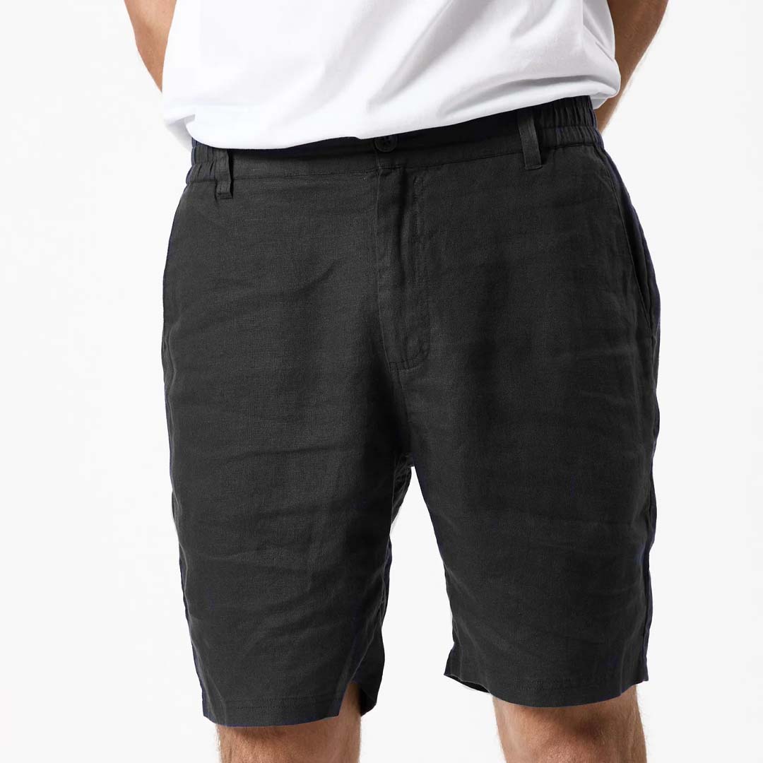 TANNER LINEN SHORTS 3.0 | BLACK