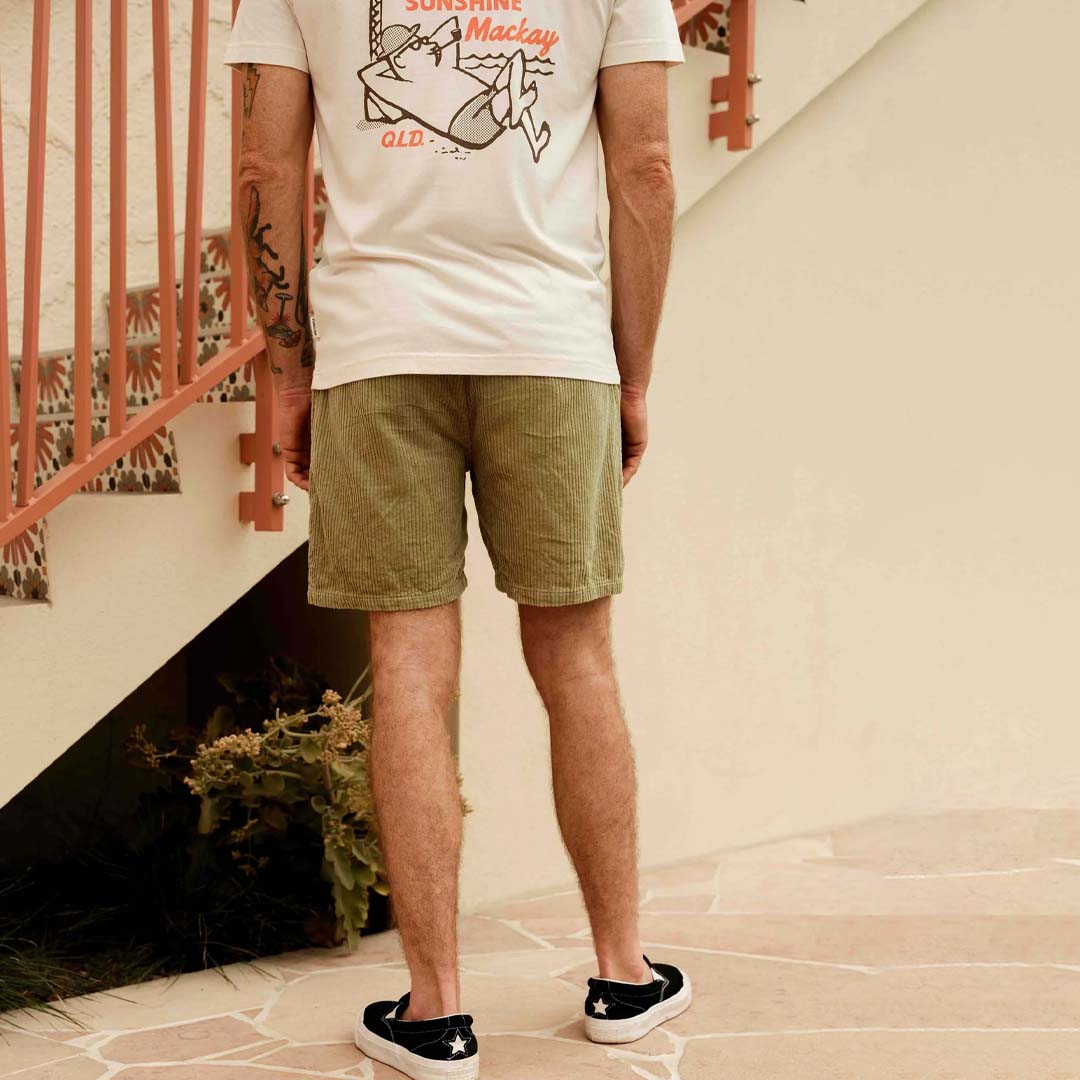 Burbank Cord Short | Slate Green Cord