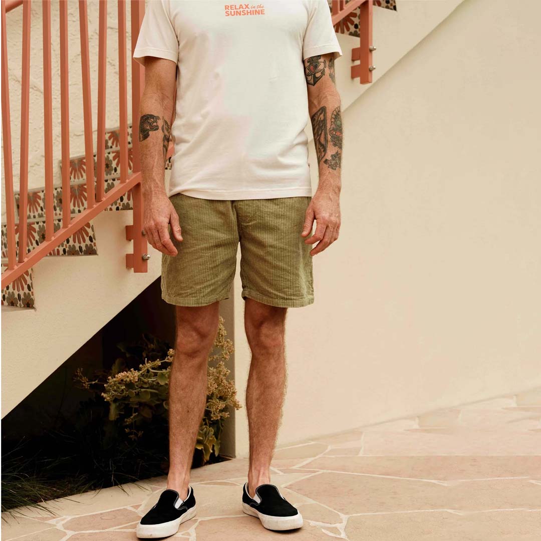 Burbank Cord Short | Slate Green Cord
