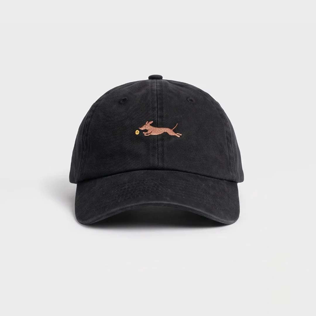 Bert 6 Panel Dachshund Cap | Black