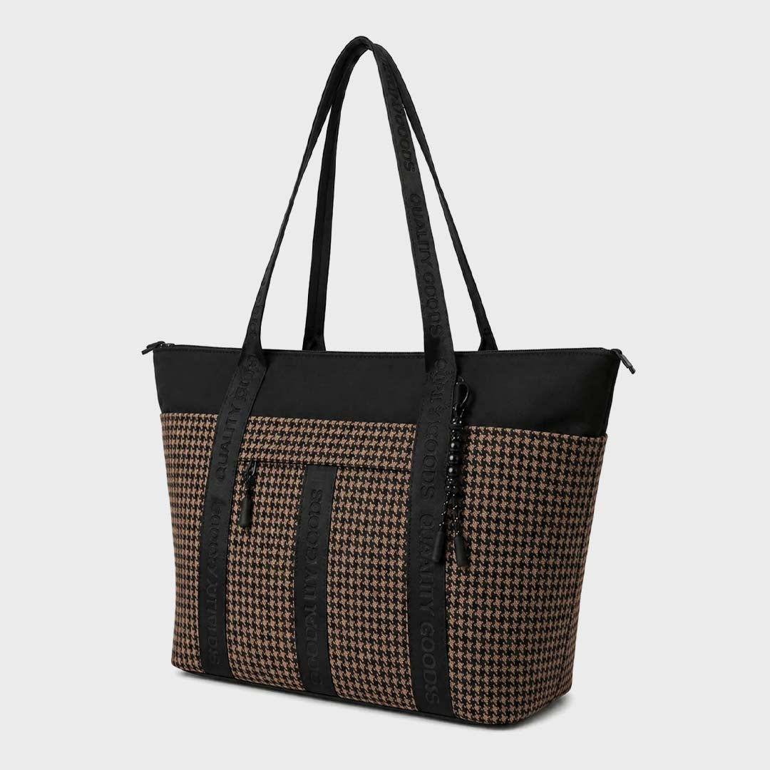 Jasper Tote | Houndstooth Herringbone