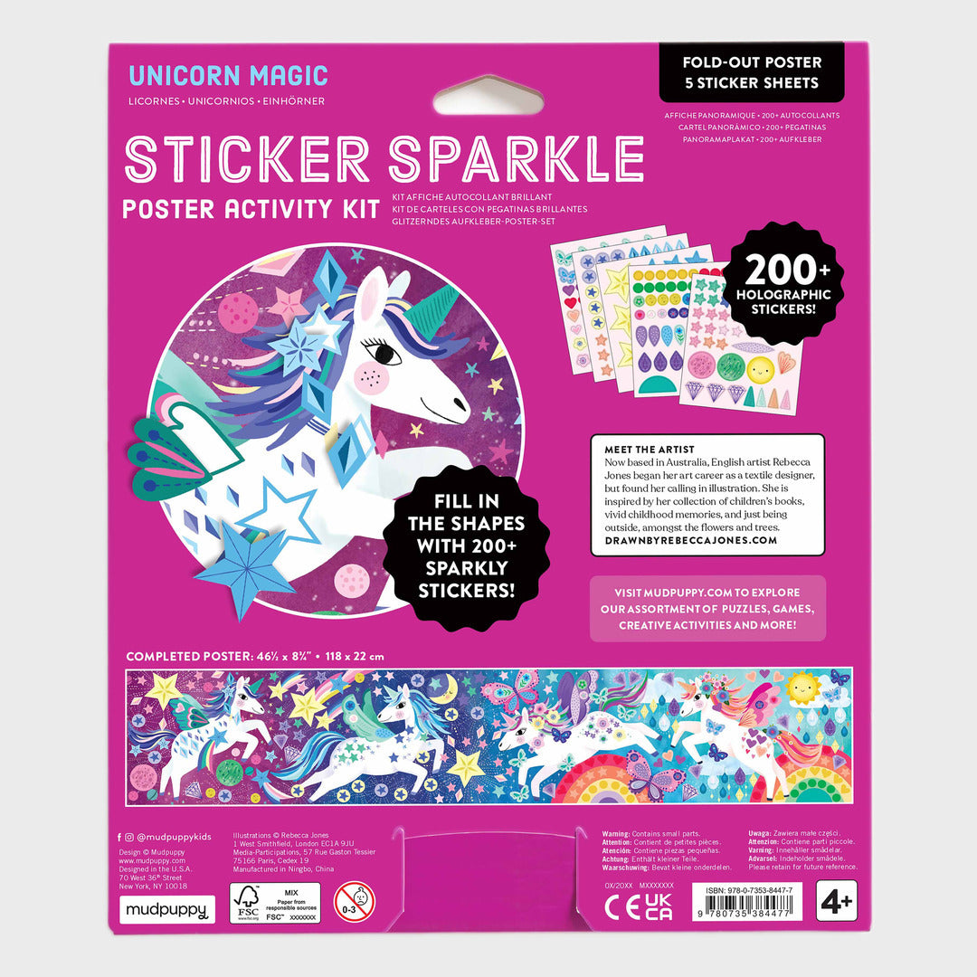 Magic Sticker Sparkle Poster Activity Kit | Unicorn