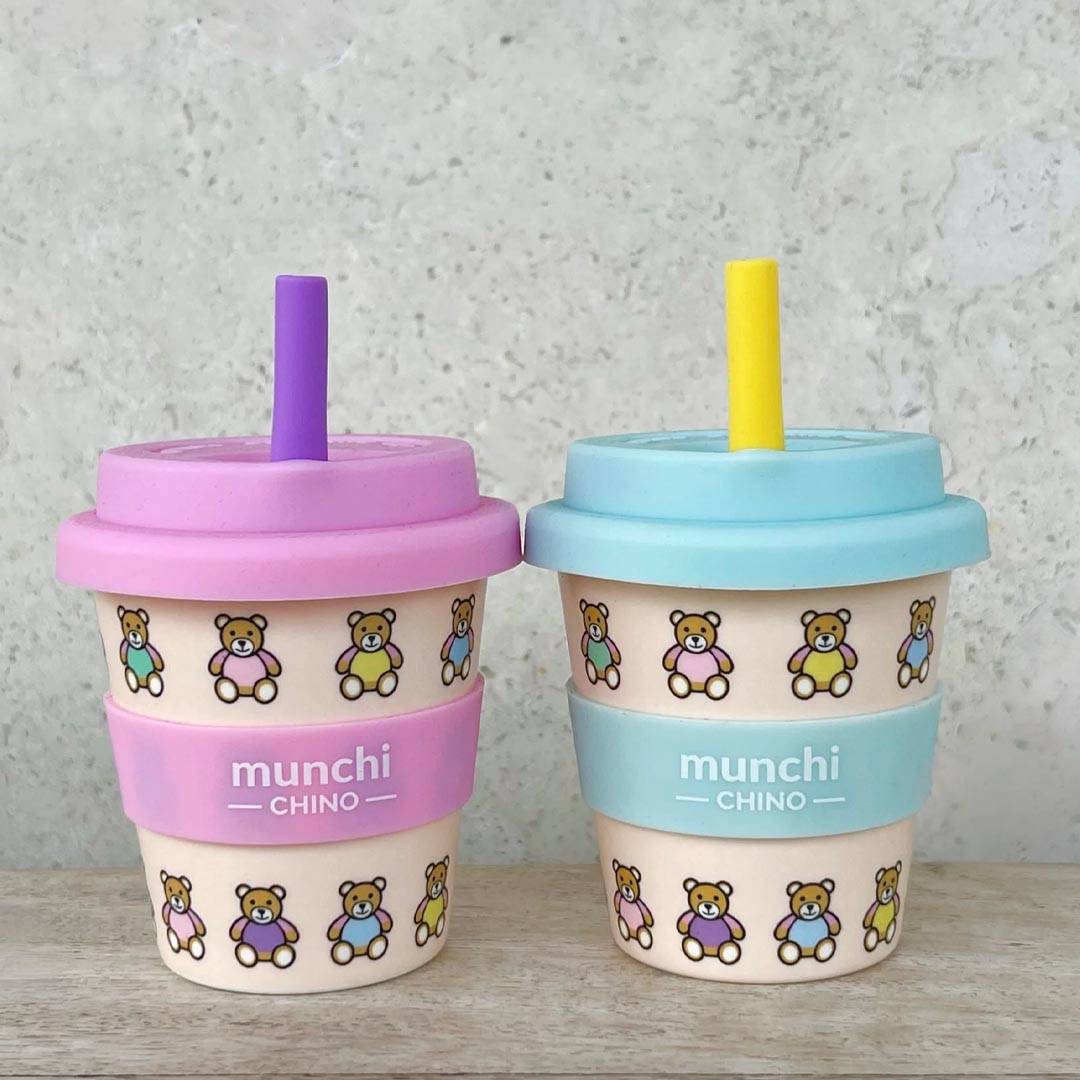4oz Babychino Cups | Beary Cute (Blue)