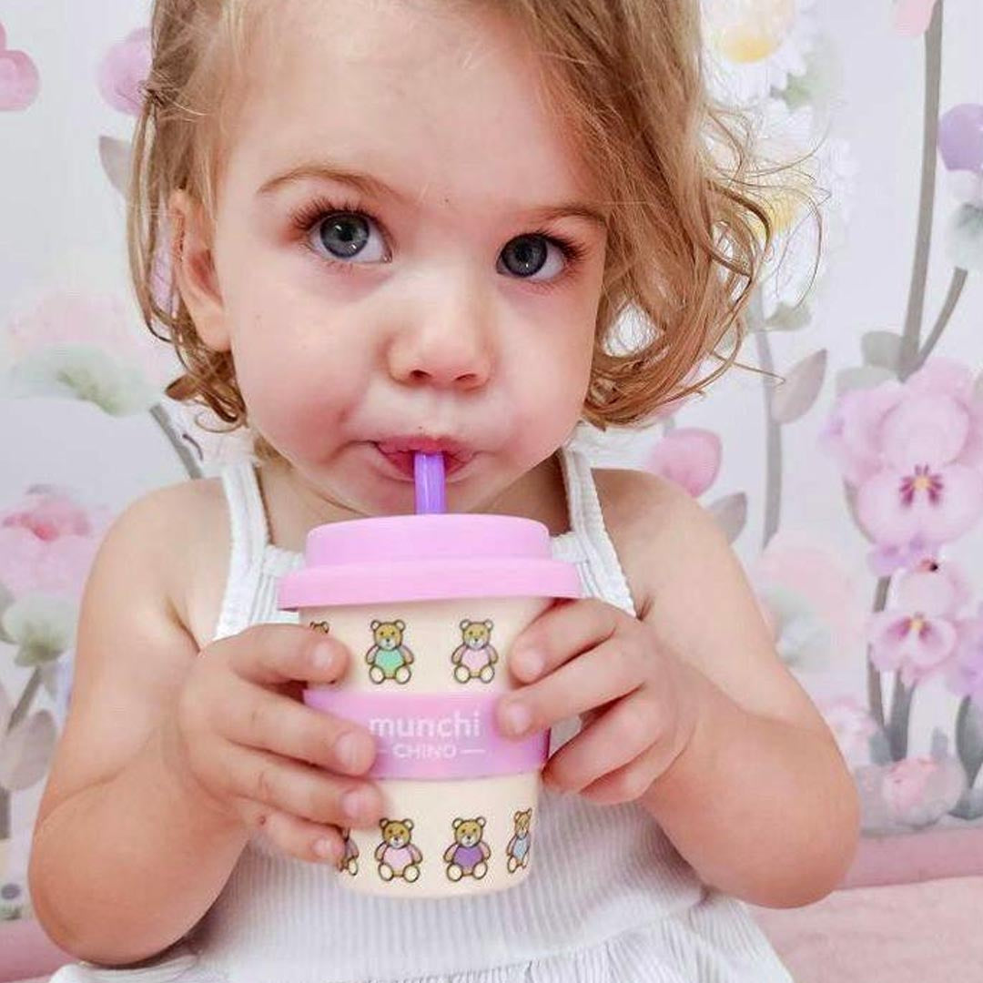 4oz Babychino Cups | Beary Cute (Pink)
