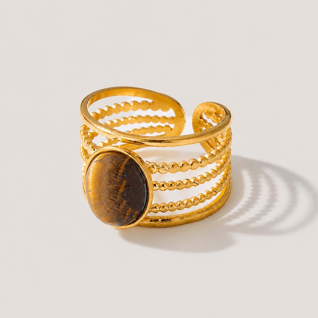 November Tiger Eye Ring | Bronze