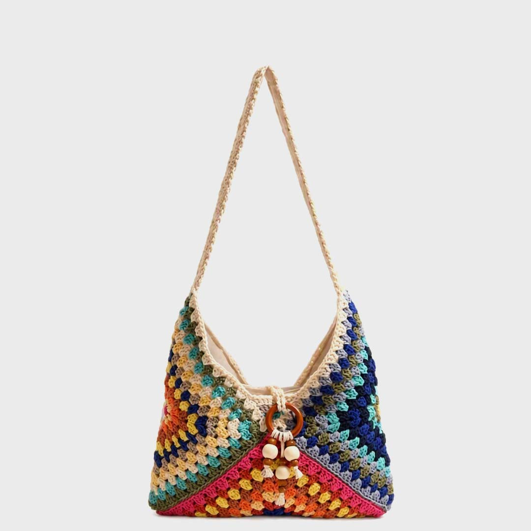 Mosaic Crochet Shoulder Bag | Multi
