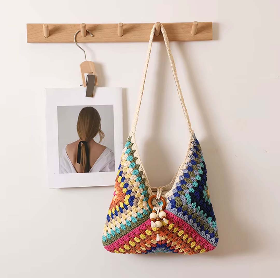 Mosaic Crochet Shoulder Bag | Multi