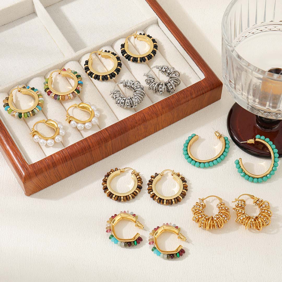 Sienna Beaded Hoops