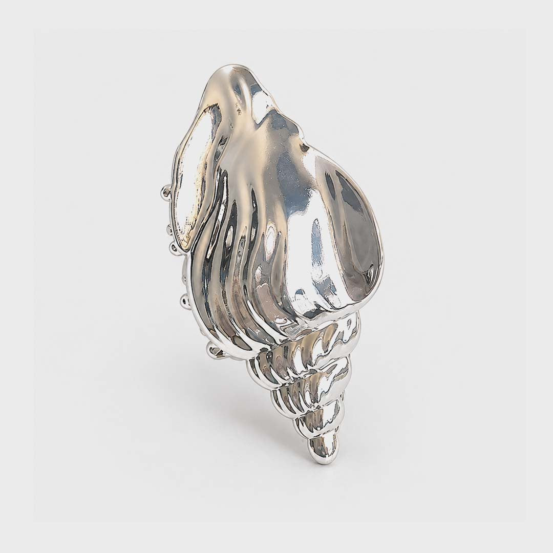 Conch Shell Claw Clip | Silver