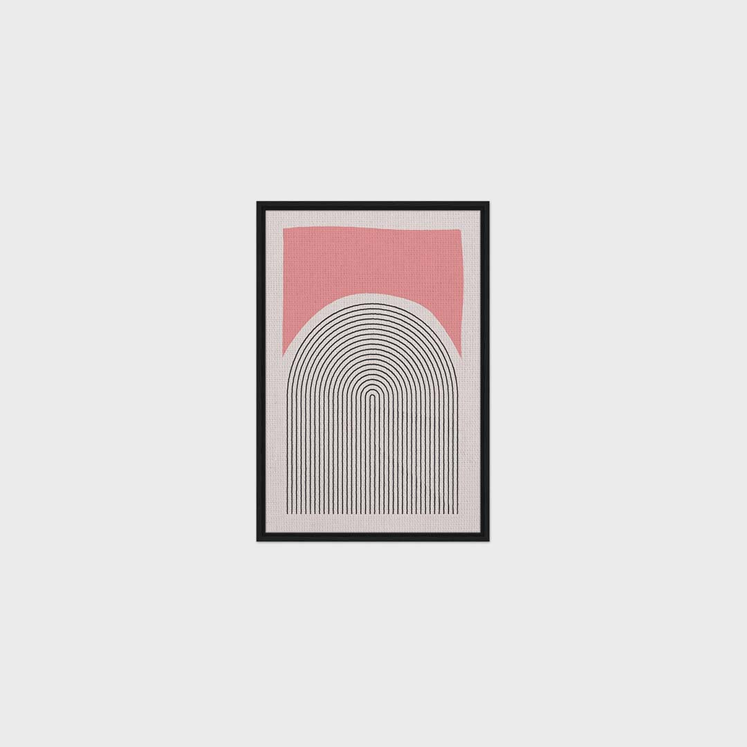 Soft Frequency Pink Abstract Framed Canvas