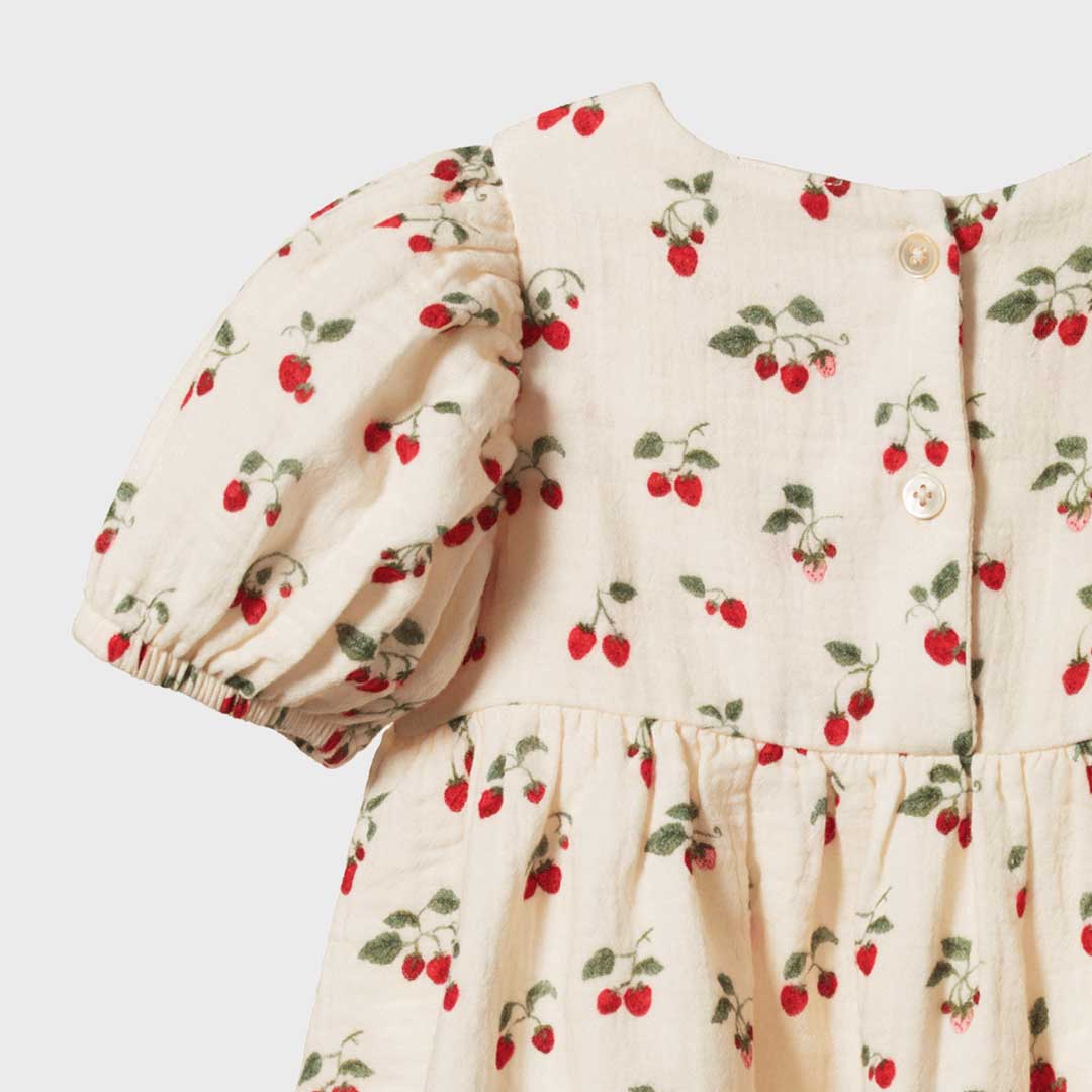 Albertine Dress Muslin | Strawberry Blush Print