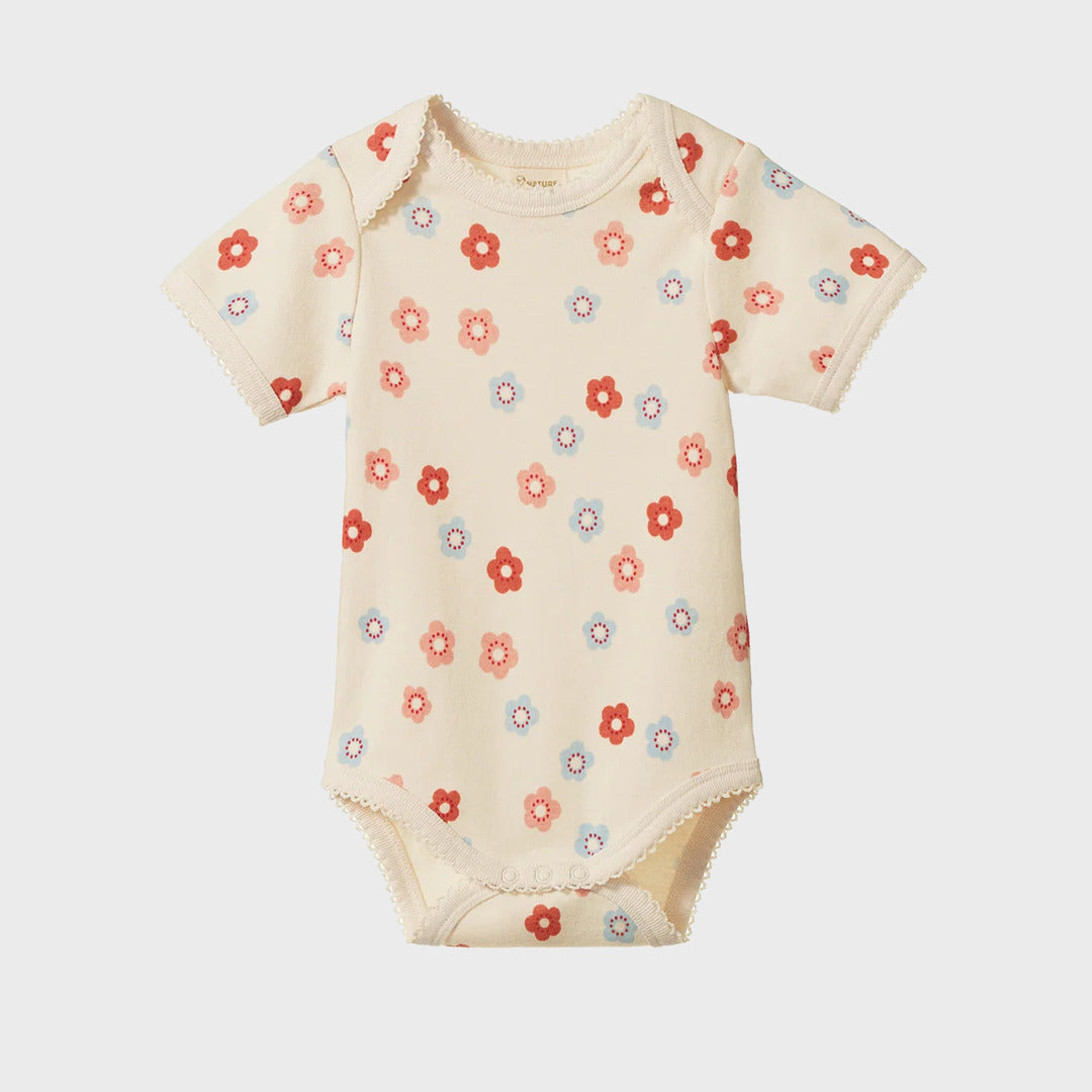 Short Sleeve Bodysuit | Petite Flora Stamp Print