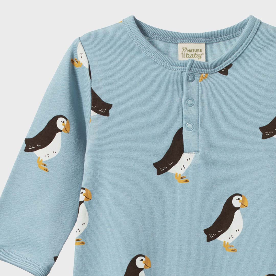 HENLEY SLEEP SUIT | PUFFIN PRINT