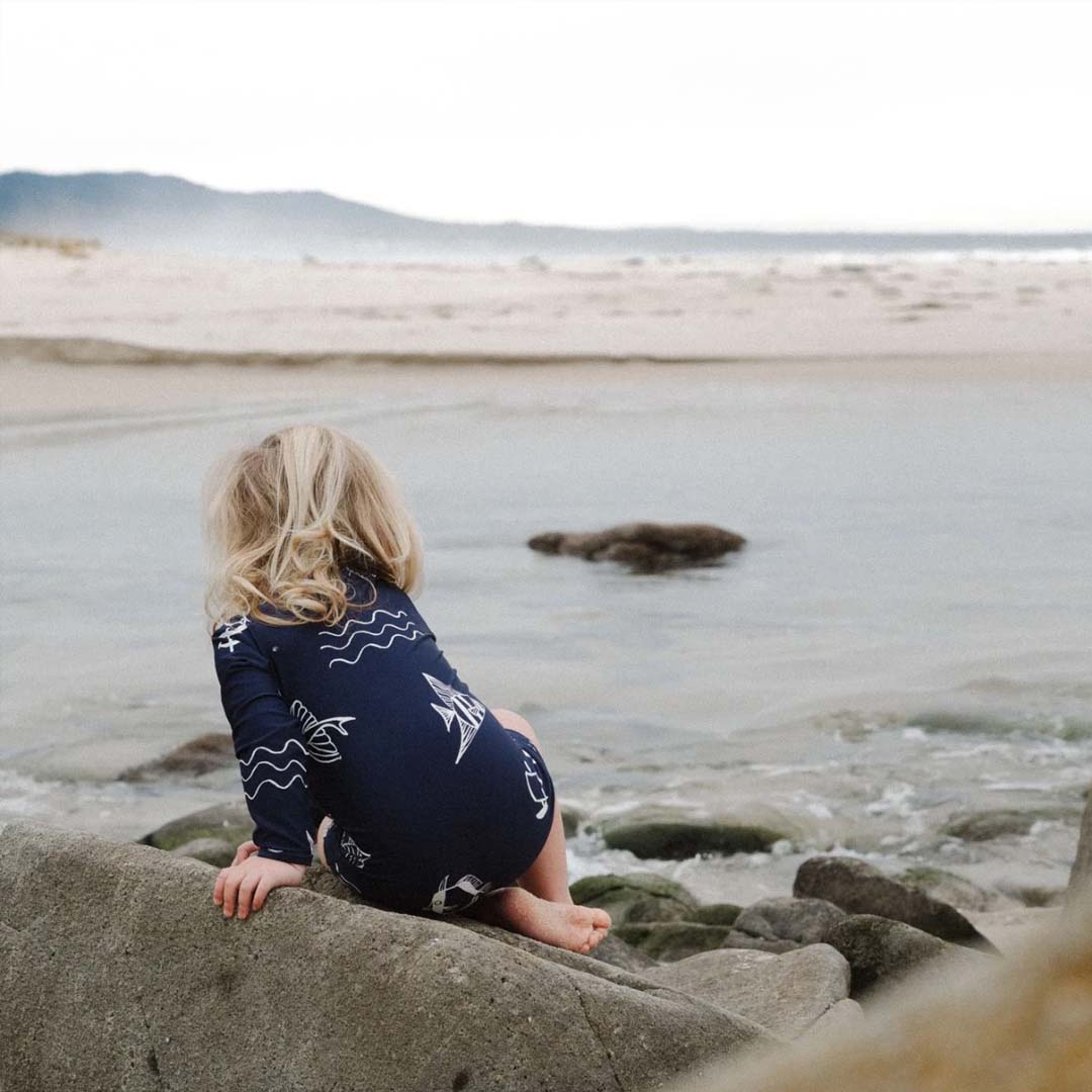 ONE PIECE BATHING TRUNKS | ATLANTIC NAVY PRINT