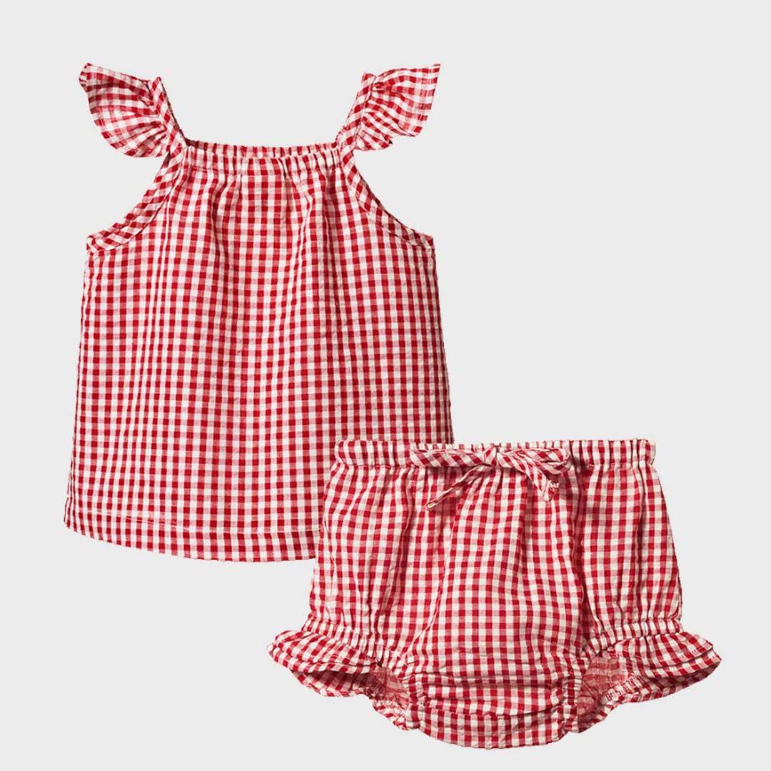 Petal Set Gingham | Red Check