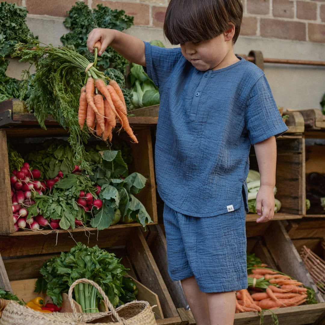 James Muslin Shorts | Vintage Indigo