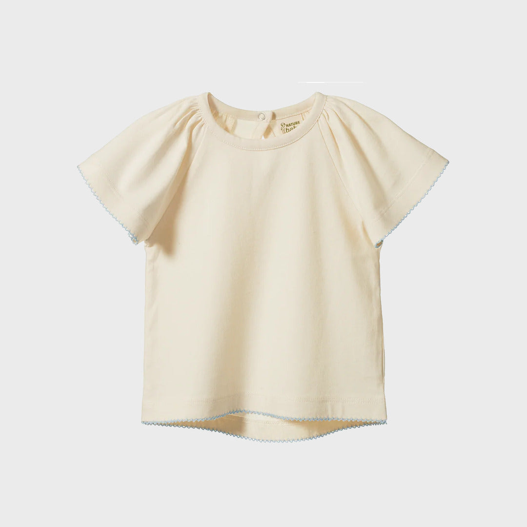 Faye Tee | Natural with Blue