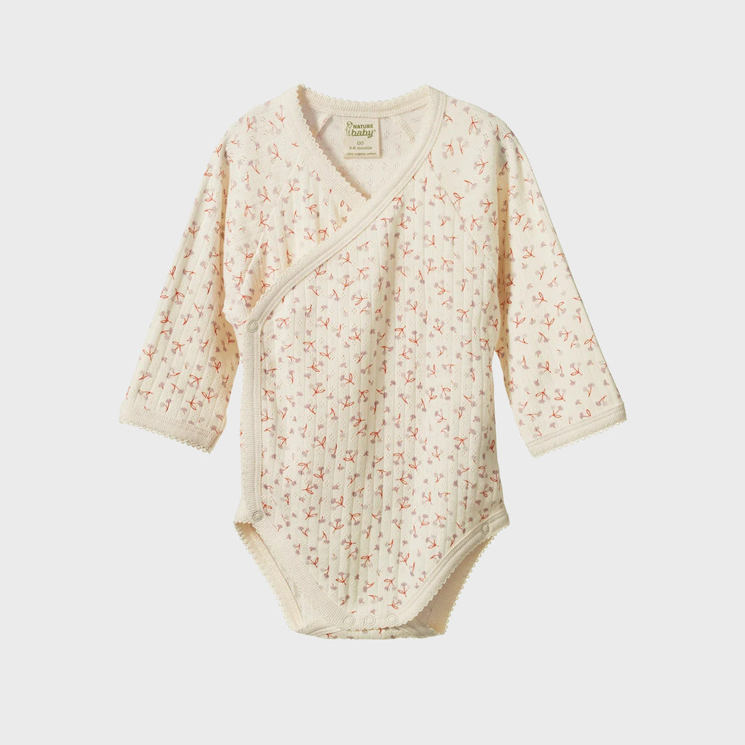 Kimono Bodysuit Pointelle | Dandelion Print