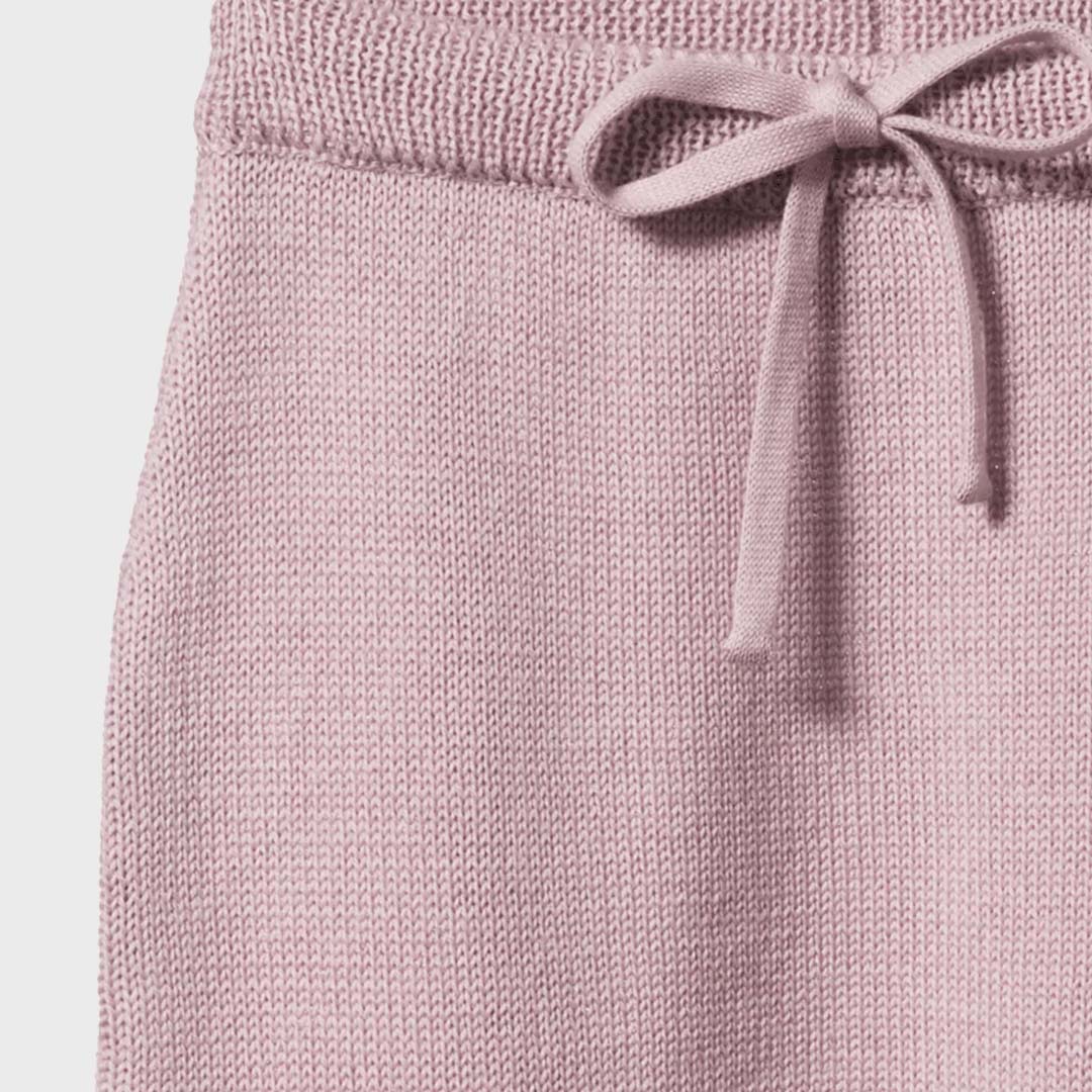 Merino Knit Footed Rompers | Lilac