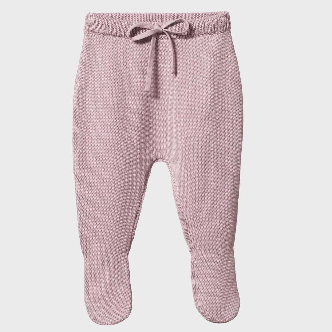 Merino Knit Footed Rompers | Lilac