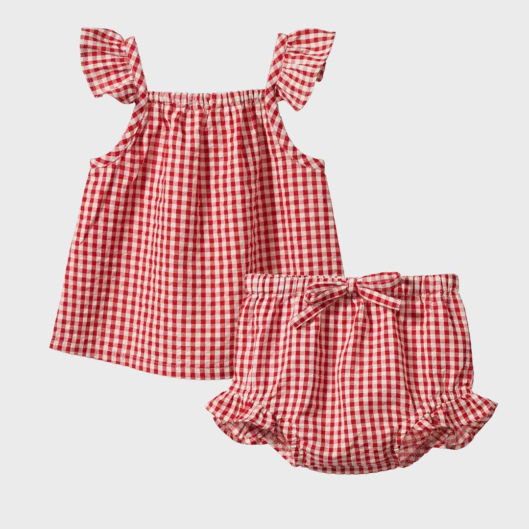 Petal Set | Red Gingham