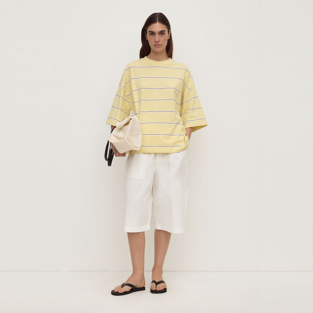 Assembly Label Nora Cotton Stripe Oversized Tee in Rind Stripe