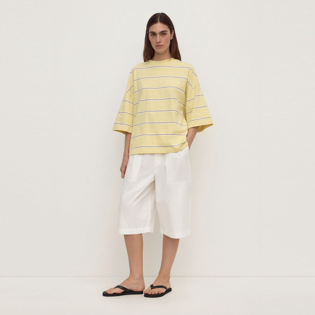 Assembly Label Nora Cotton Stripe Oversized Tee in Rind Stripe