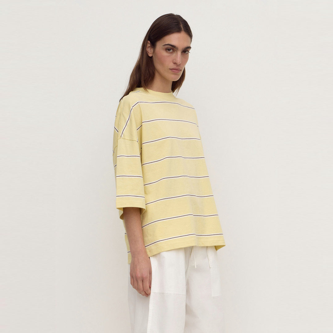 Assembly Label Nora Cotton Stripe Oversized Tee in Rind Stripe
