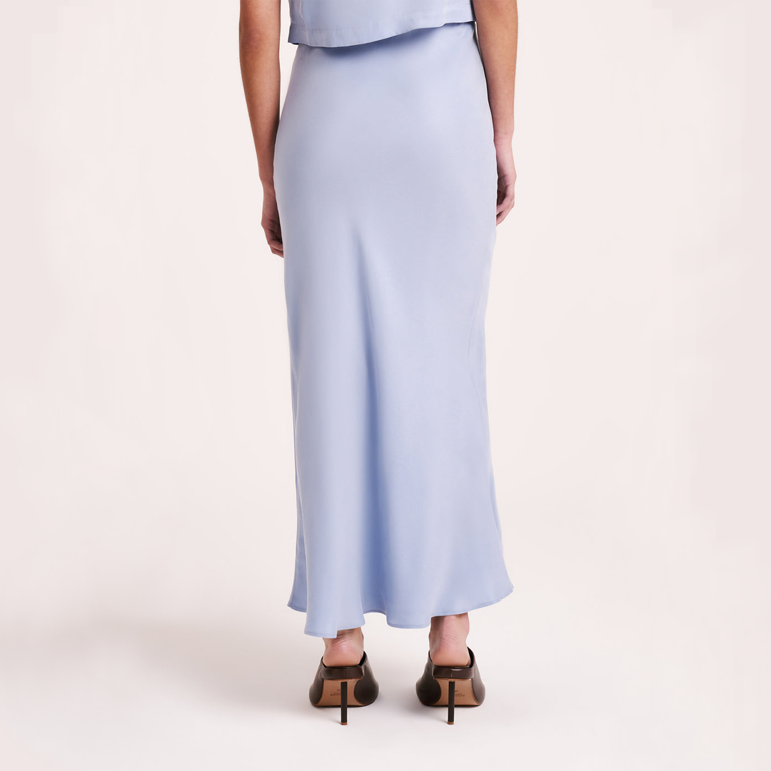 INES CUPRO SKIRT | MINERAL BLUE