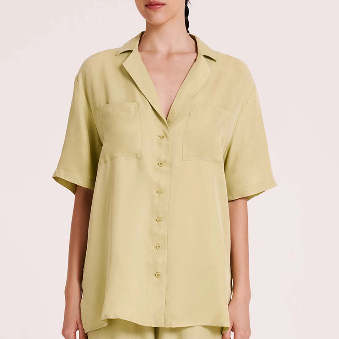 LUCIA CUPRO SHIRT | LIME