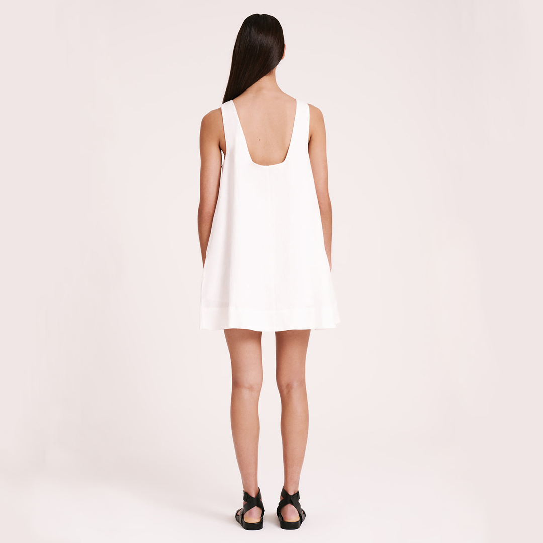 NEMI LINEN DRESS - WHITE