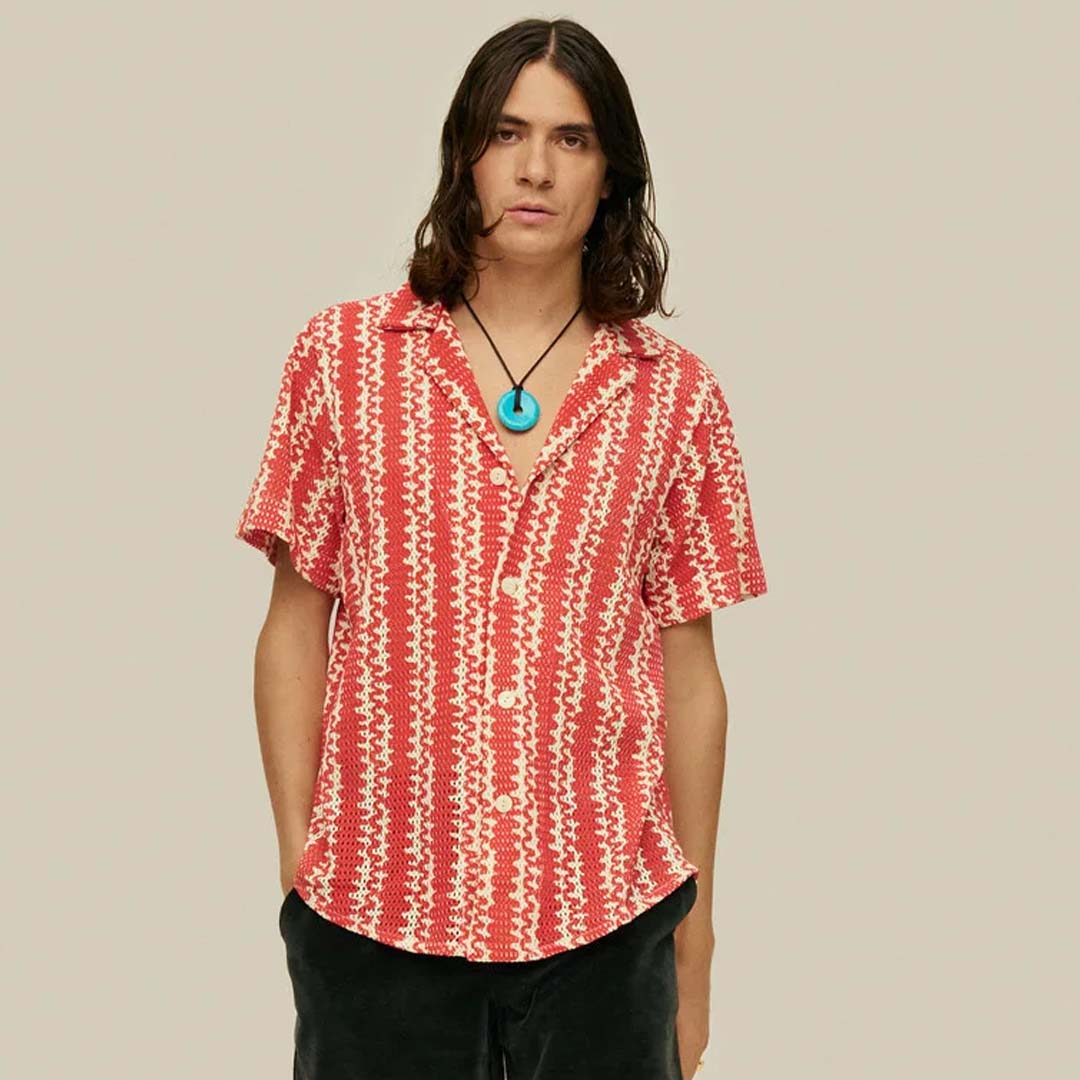 CUBA NET SHIRT | RED SCRIBBLE