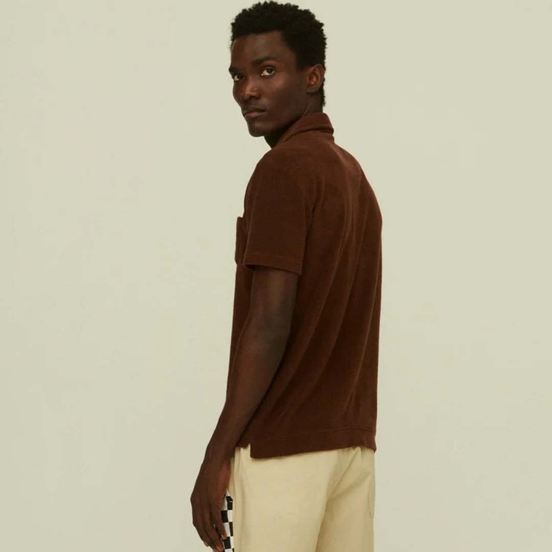 TERRY POLO SHIRT | BROWN