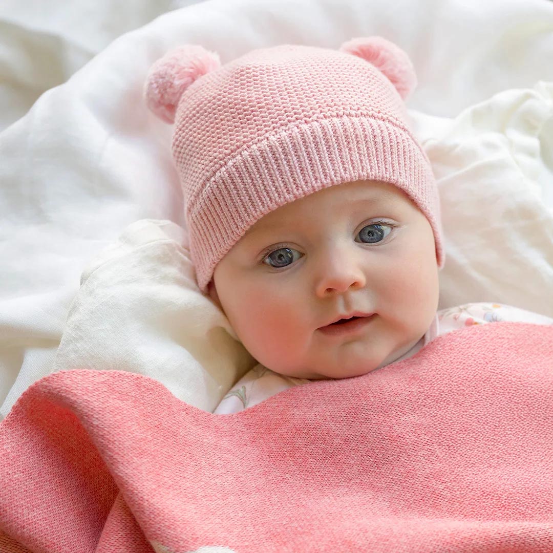 Organic Beanie | Snowy Misty Rose