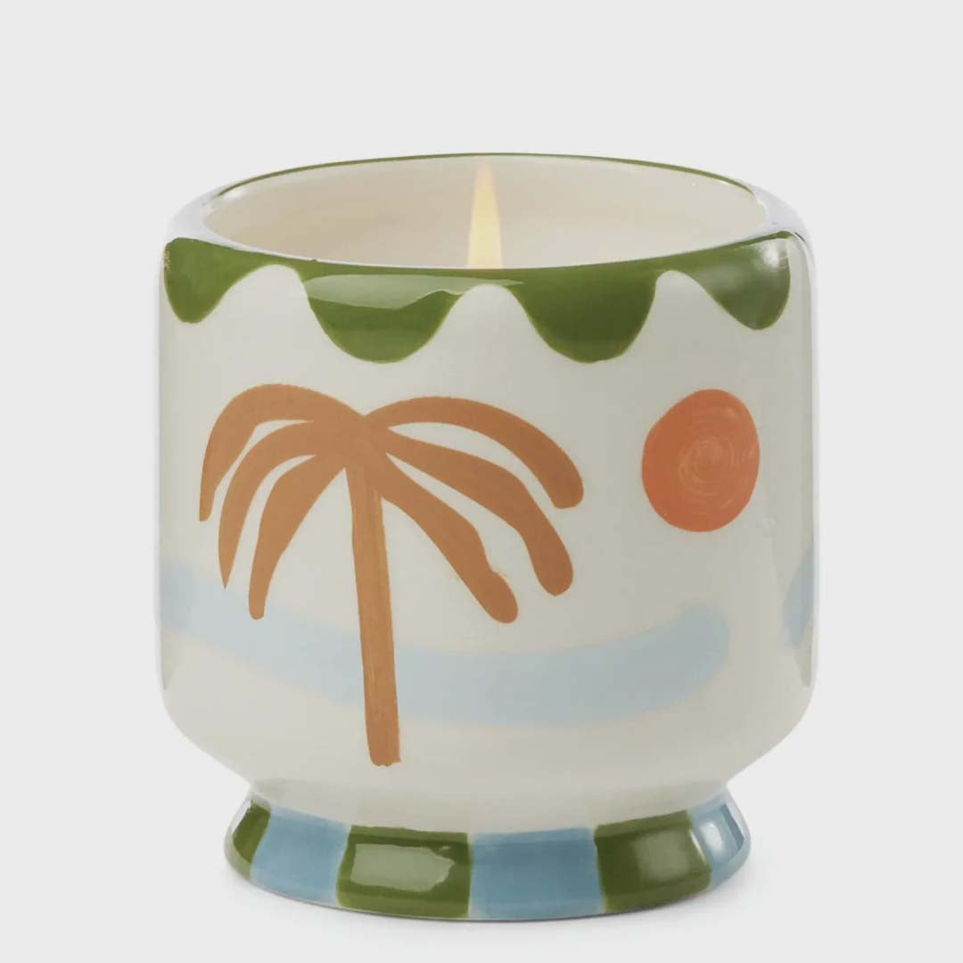 Adopo 8oz Palm Tree Ceramic Candle | Lush Palms