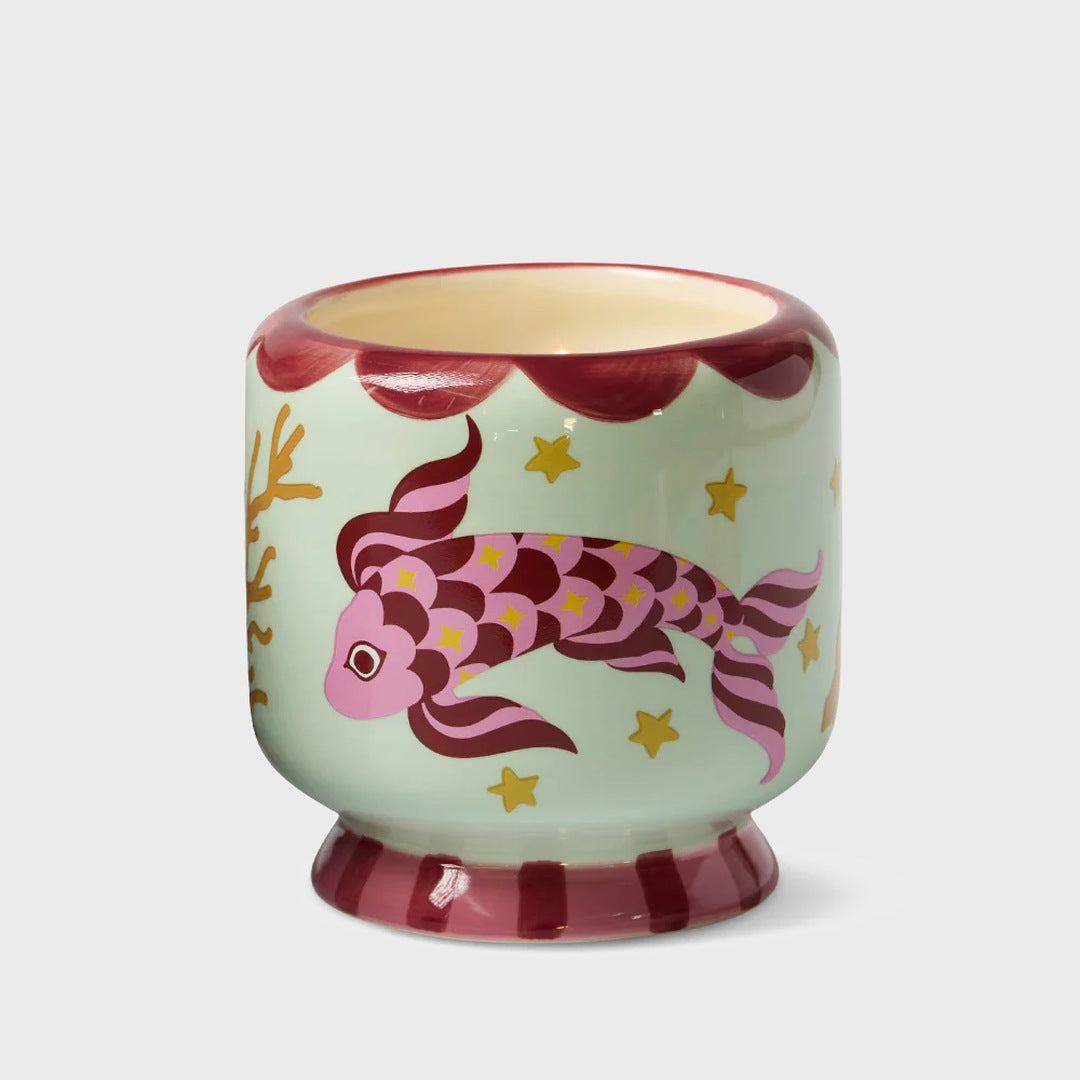 Adopo 8oz Koi Ceramic Candle | Ocean Tide