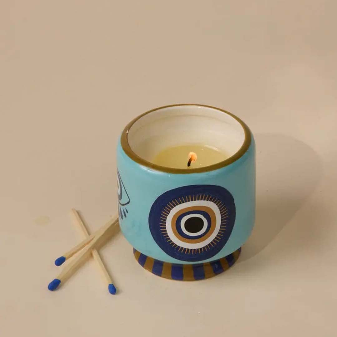Adopo 8oz Eye Ceramic Candle | Incense & Smoke