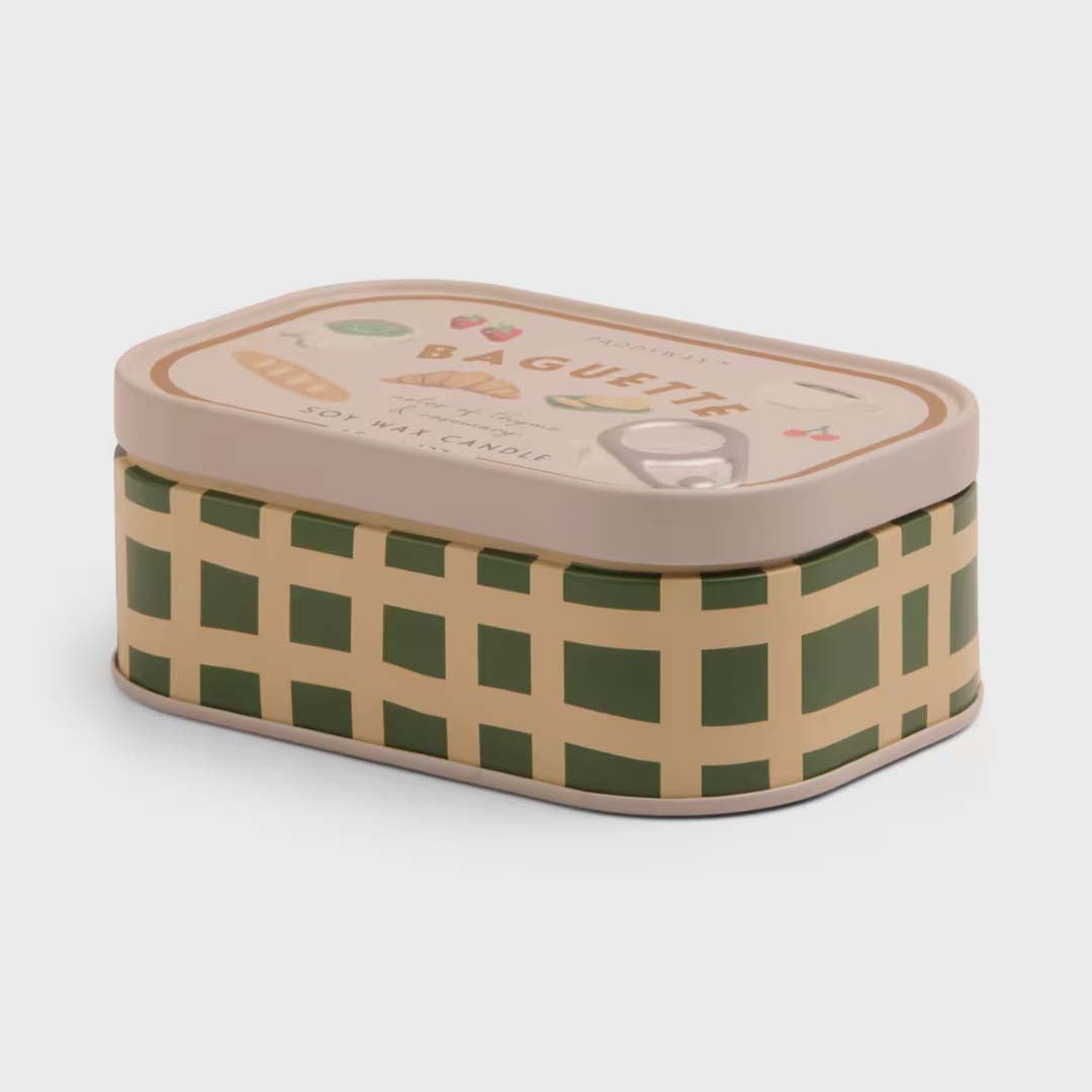 BISTRO 4.5oz FRENCH BAGUETTE PRINTED TIN CANDLE | ROSEMARY THYME