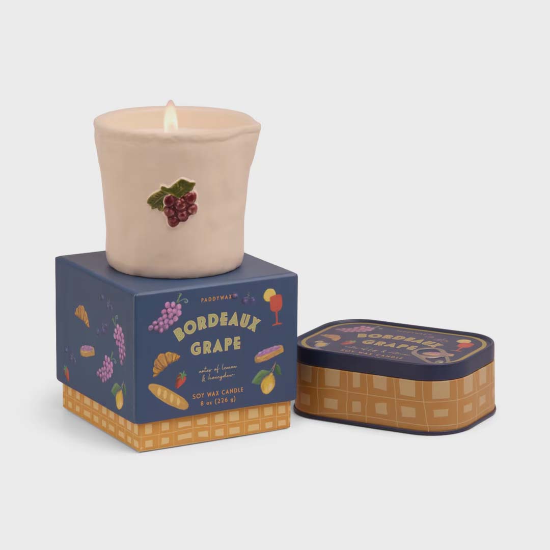 BISTRO 4.5oz GRAPES PRINTED TIN CANDLE | BORDEAUX GRAPE