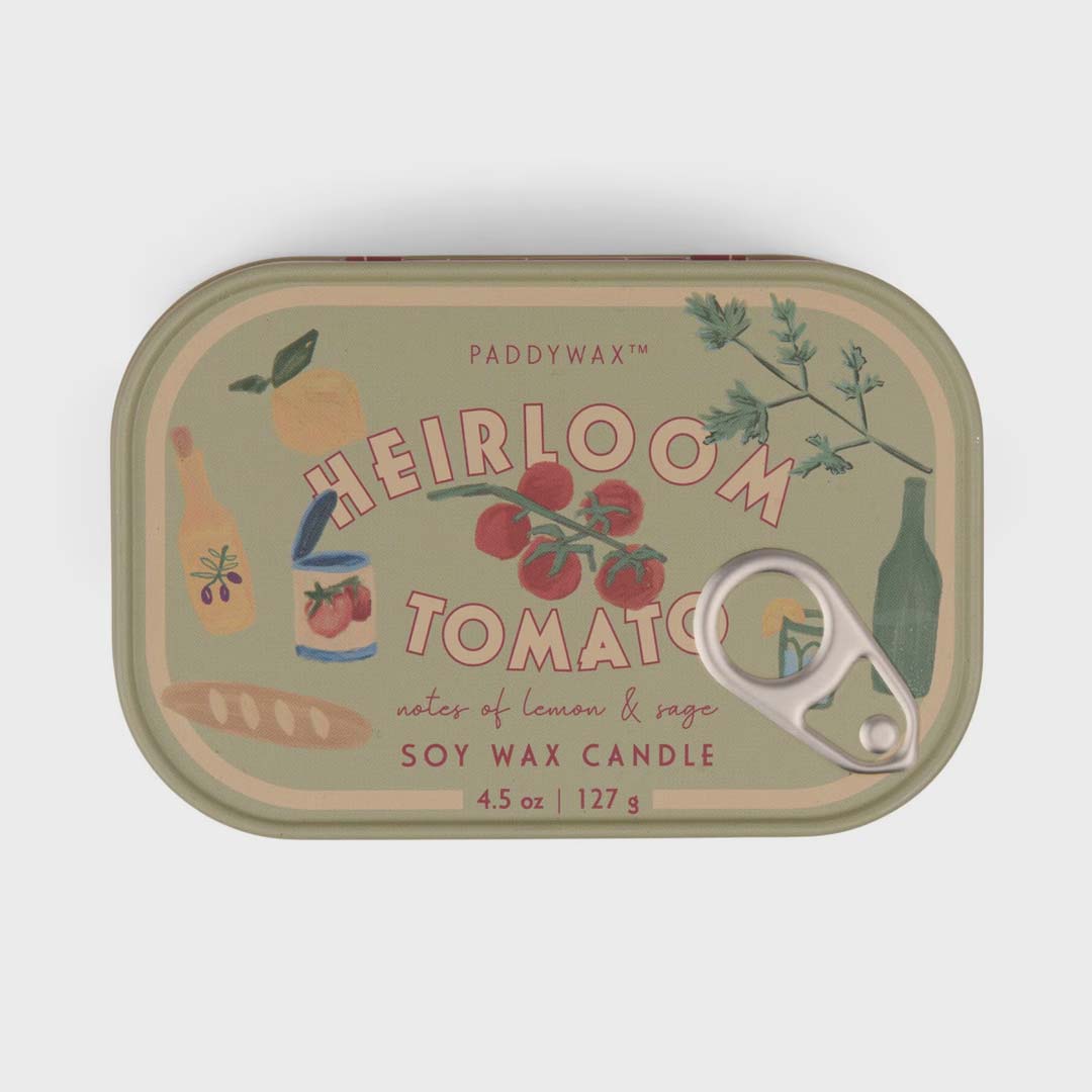 BISTRO 4.5oz TOMATO PRINTED TIN CANDLE | HEIRLOOM TOMATO