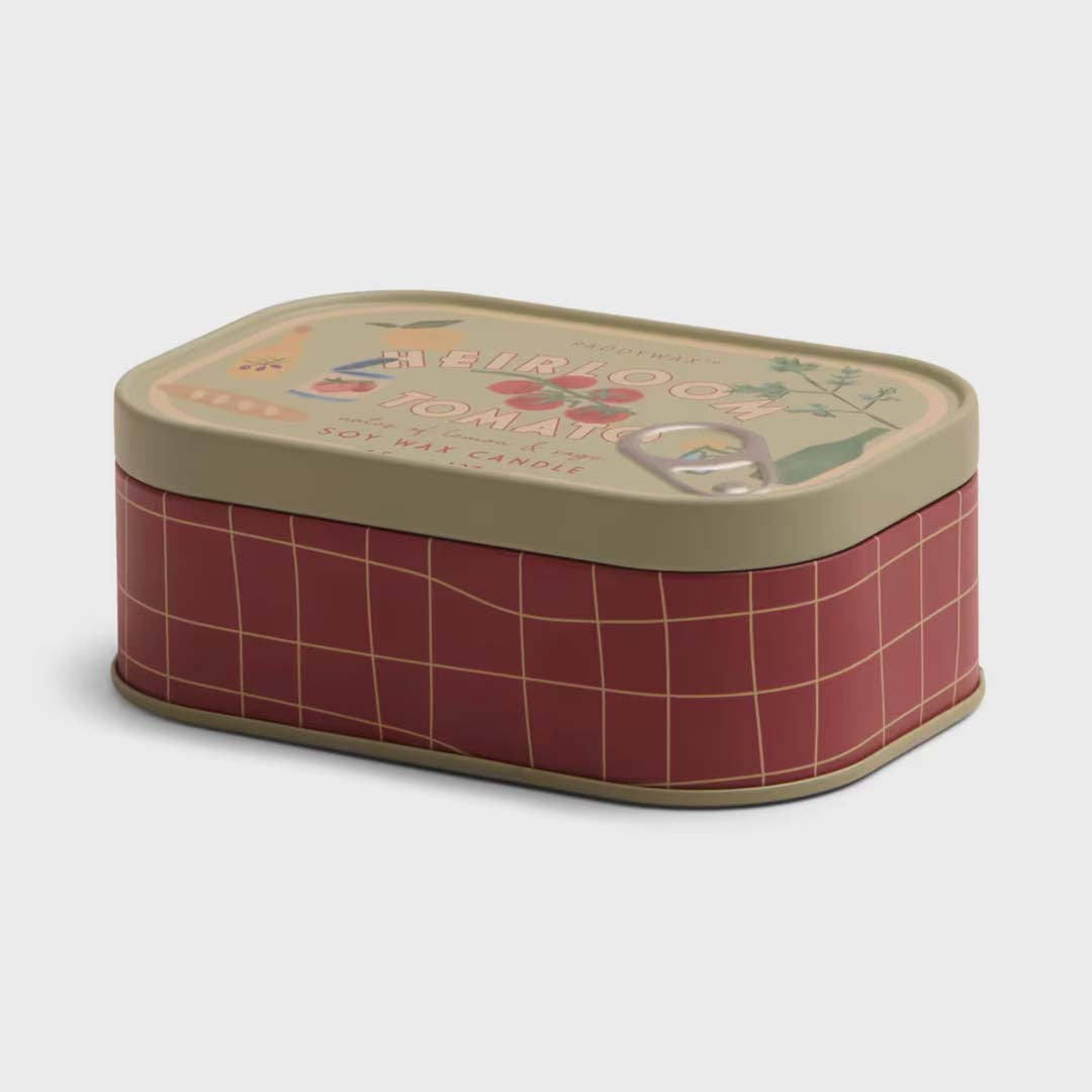 BISTRO 4.5oz TOMATO PRINTED TIN CANDLE | HEIRLOOM TOMATO